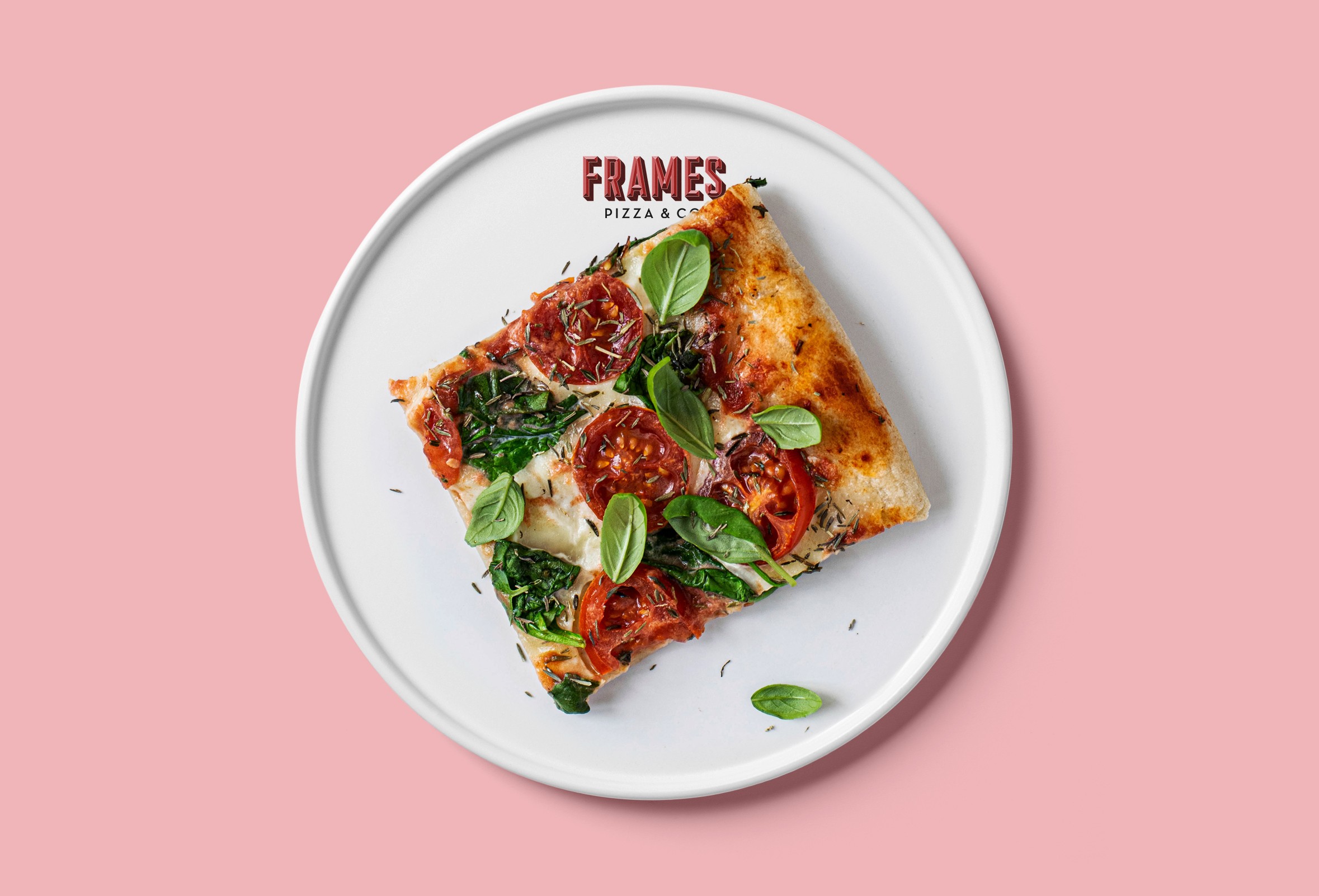 Corporate Design von Frames Pizza Slices – definiertes Gestaltungssystem mit Typografie, Farbwelt und Rasterstruktur
