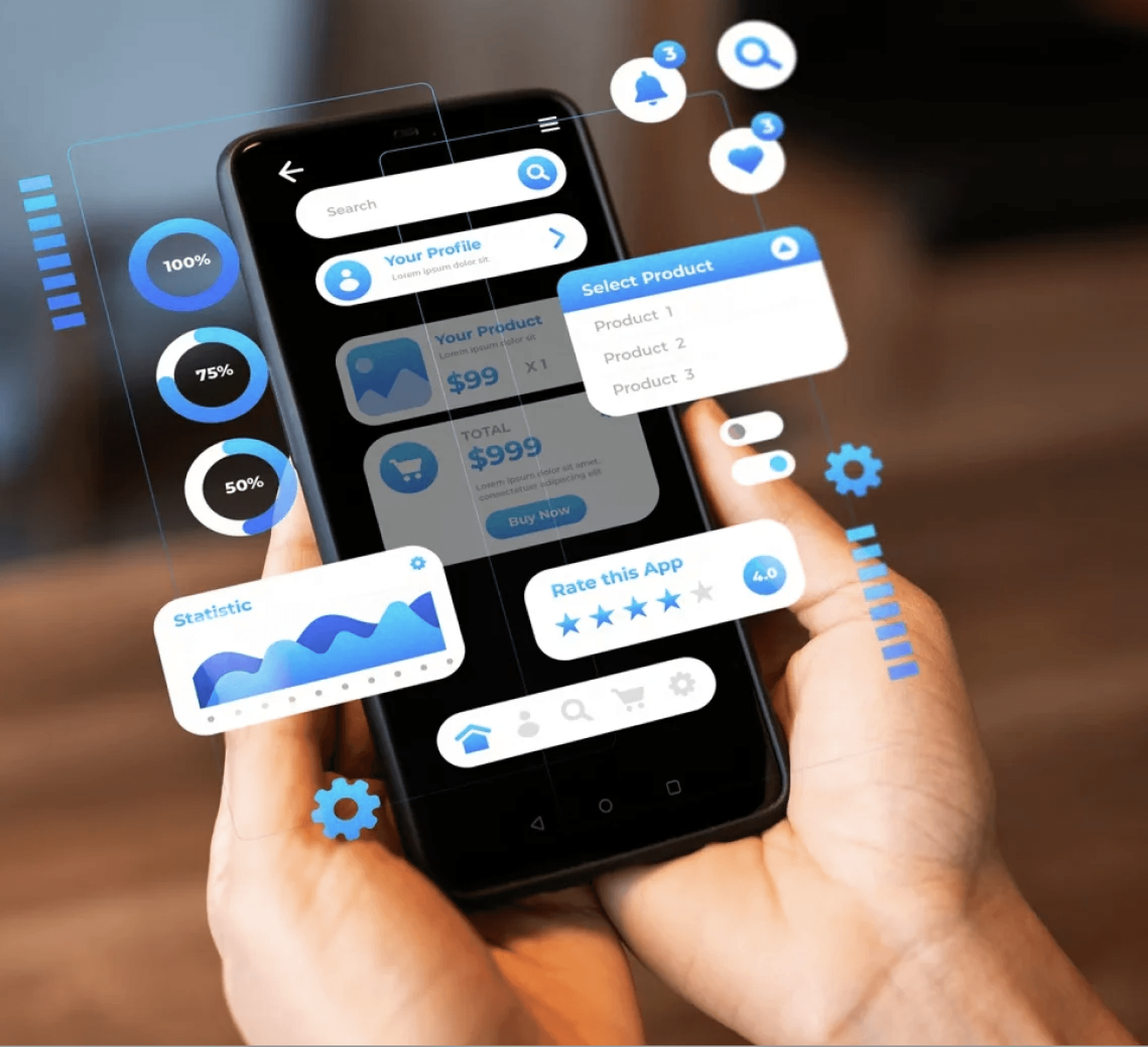 Stylish man holding a smartphone