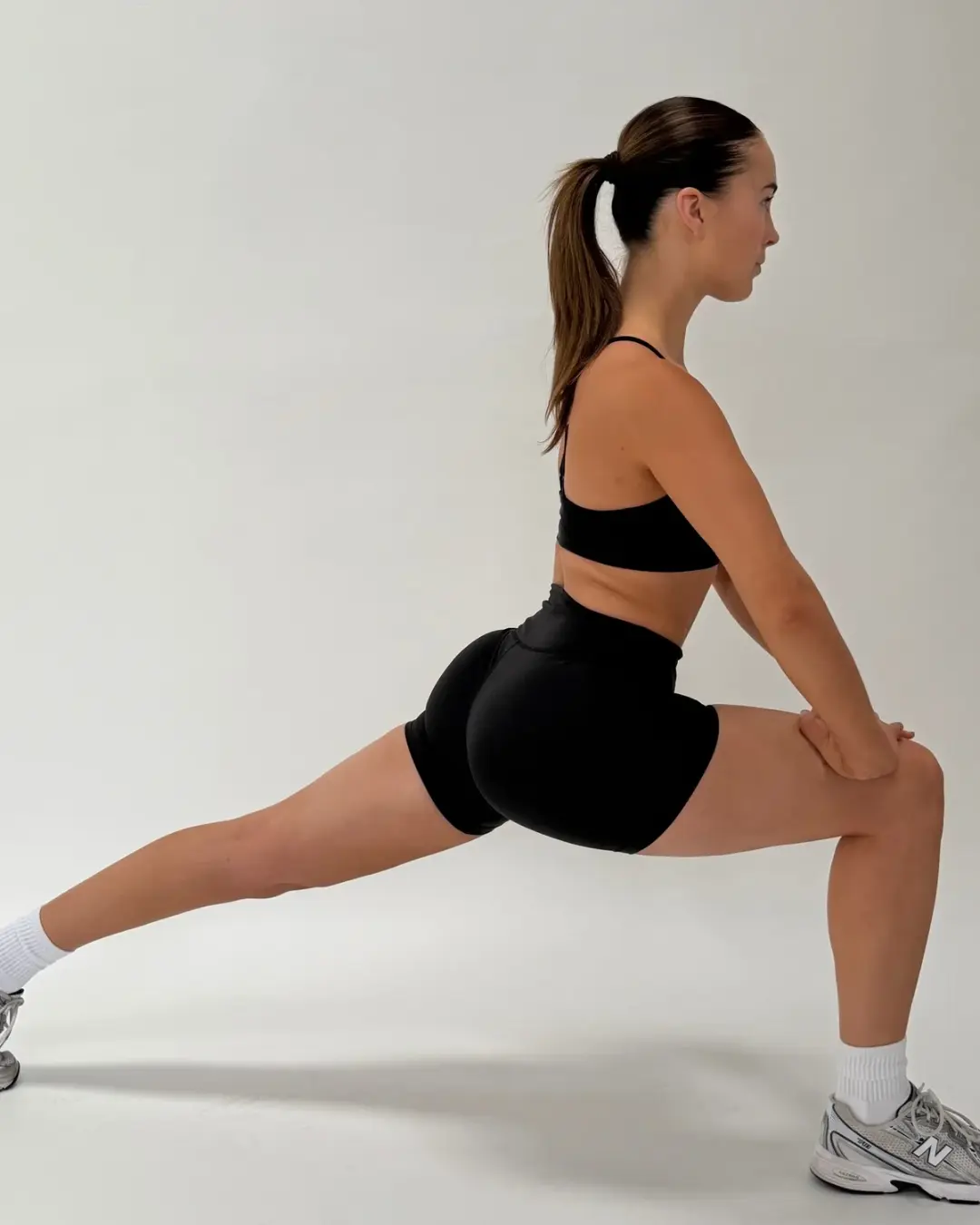 A picture of Eve doing a Pilates Pose