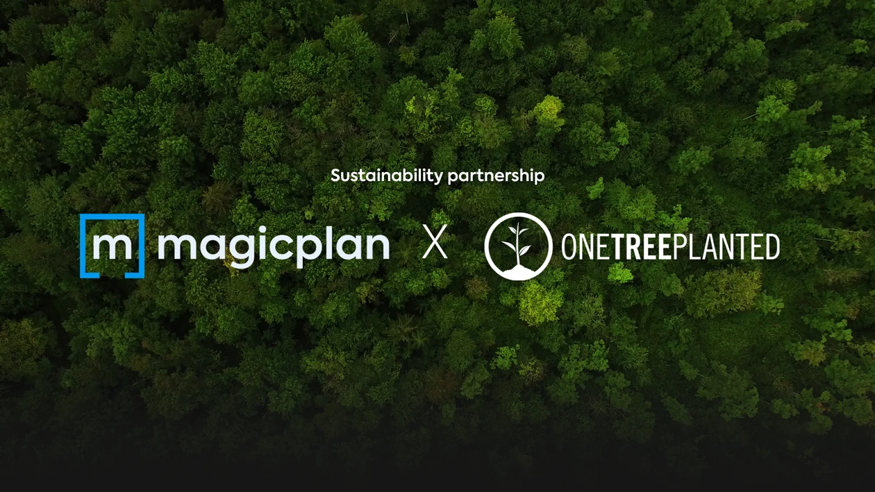partenariat pour la durabilité du plan magique avec onetreeplanted présenté sur un fond de forêt
