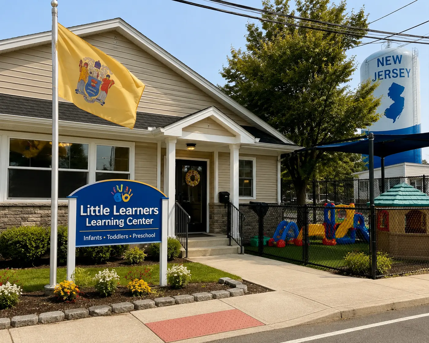 the outside of a daycare center in new jersey