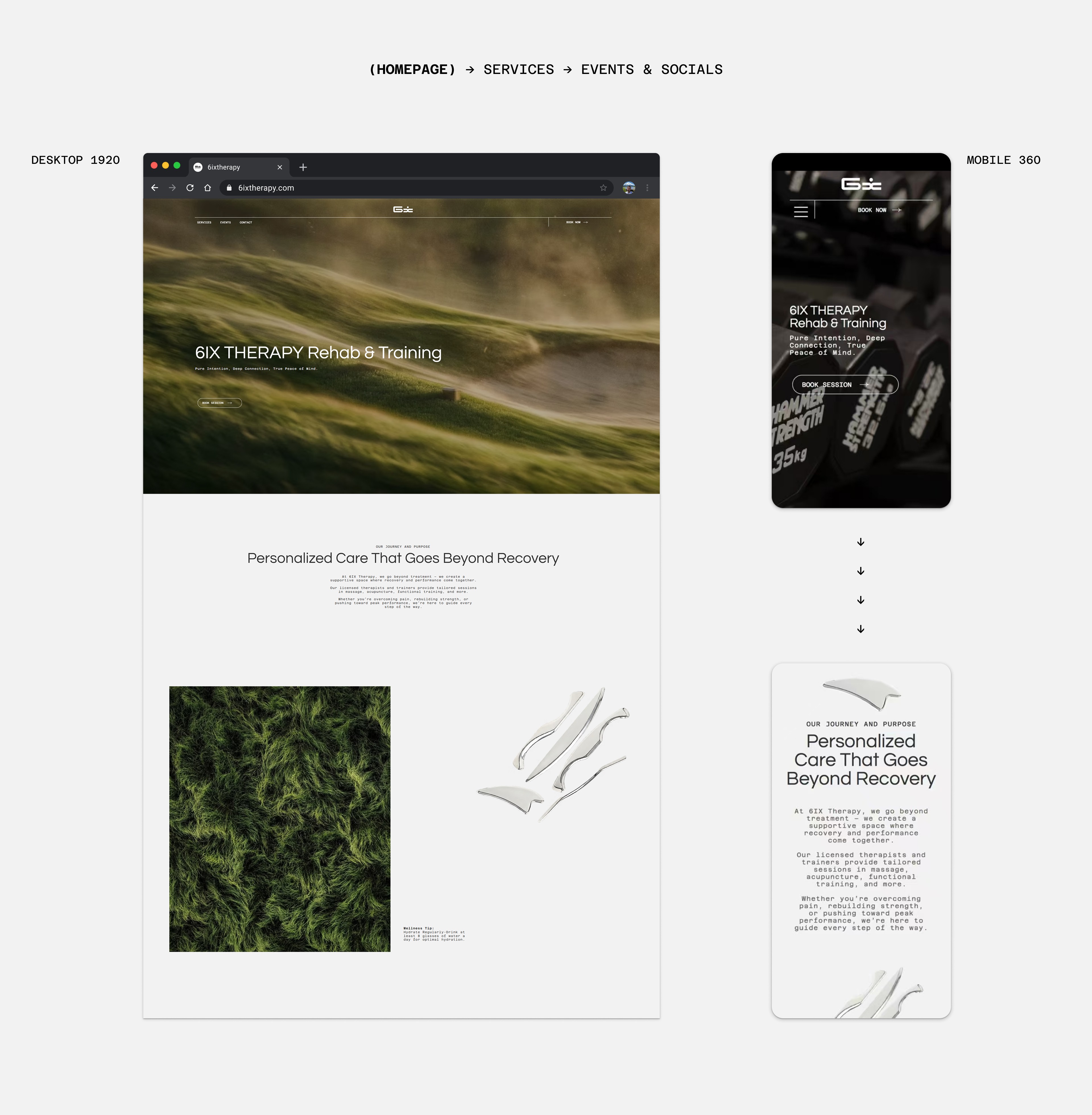 web design homepage section