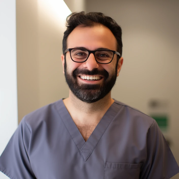 Dentist Smiling in Dental Office in Virginia.