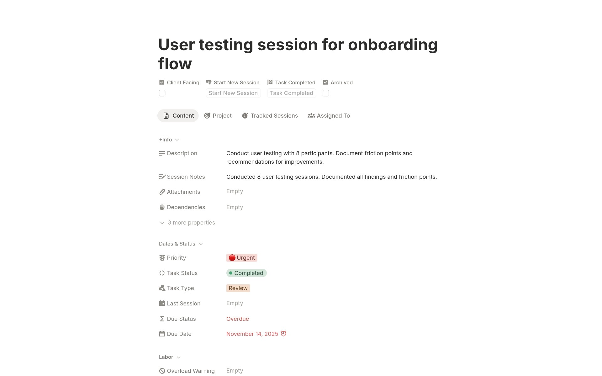 Onboarding example screenshot