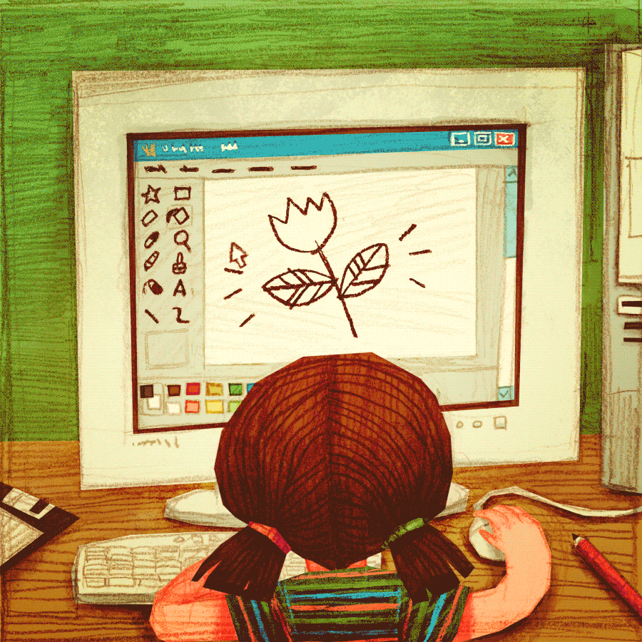 GIF: “Paint Class GIF” — Carlotta Notaro (Behance, published Aug 11, 2019). Source: https://www.behance.net/gallery/84052555/Paint-Class-GIF