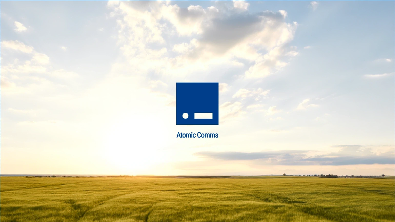 Atomic Comms icon lockup slide