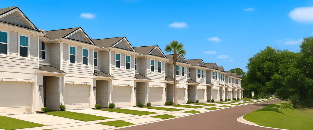 team workspace with people working