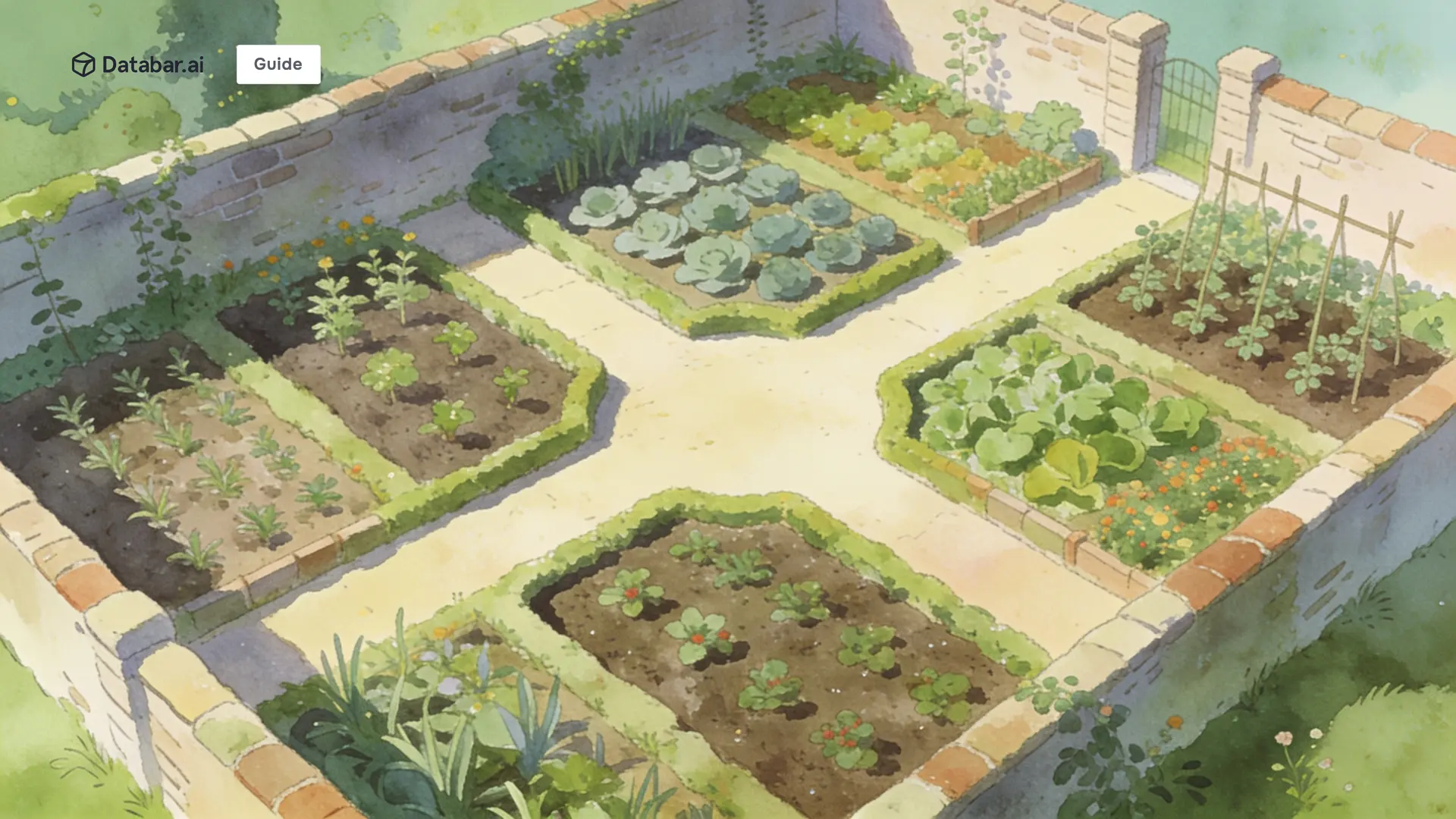 Illustration of a walled garden of distinct planted quarters joined by one central path — Claude Code for GTM Teams: The 2026 Guide