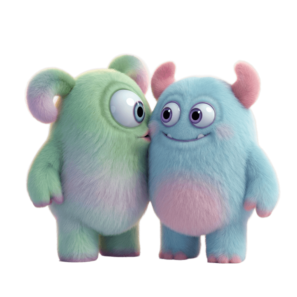 Two Smooch mascots smooching