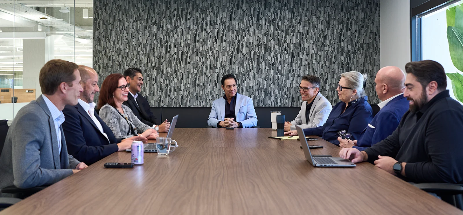 Team collaborating in an office