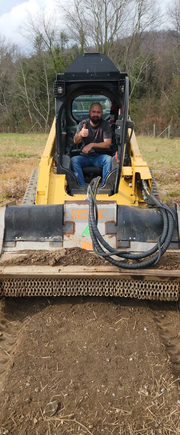 skid steer rock crushing process