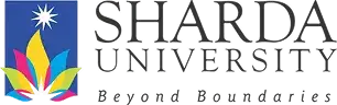 The image features the logo of Sharda University, displaying a stylized, colorful emblem with the text "Sharda University" alongside the phrase "Beyond Boundaries," incorporating elements related to EazyGrad, Unbiased Counselling, and UG/PG Online Degree Programs.