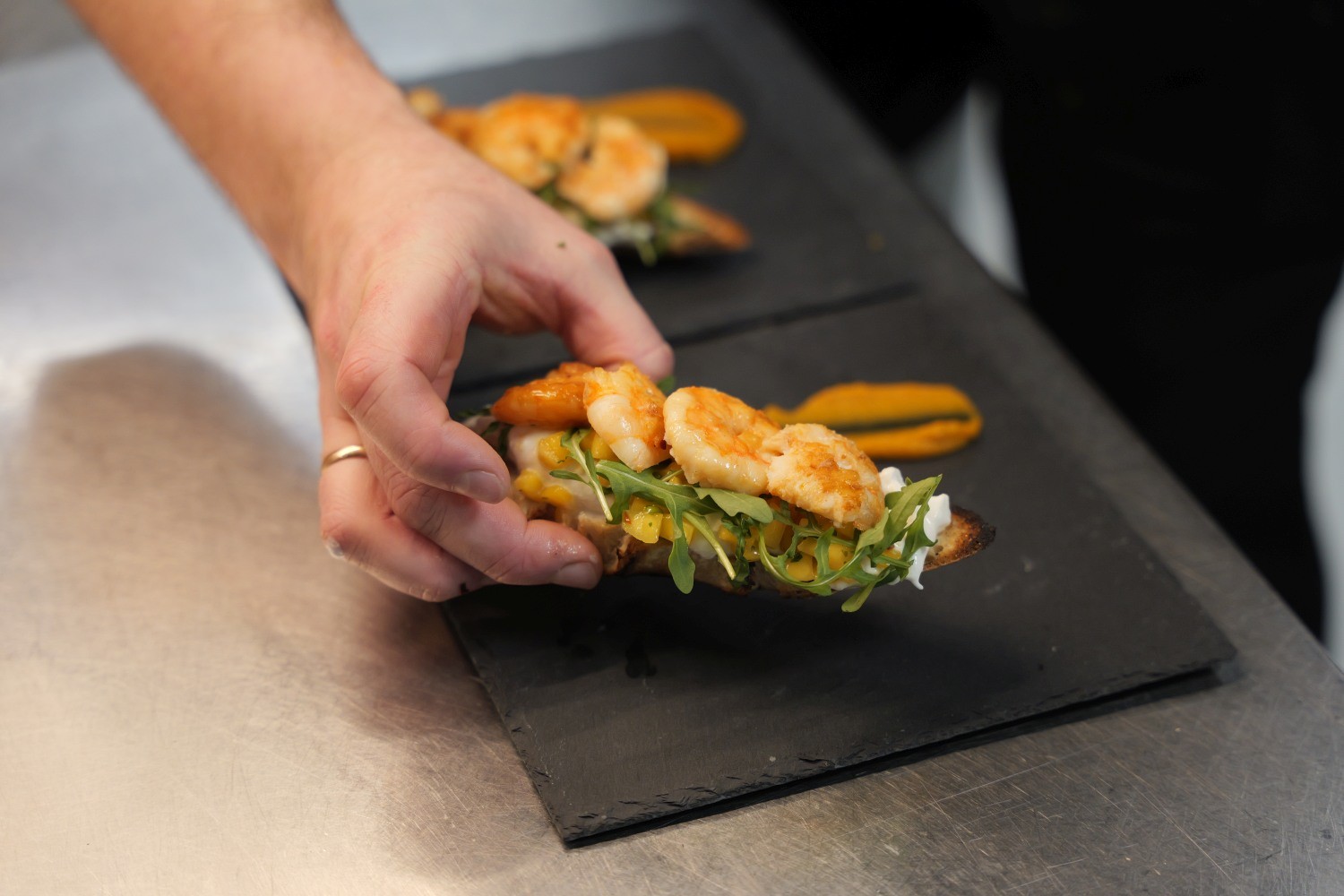 Kolacja degustacyjna w Niedźwiedzia 25 – autorska przystawka z krewetkami