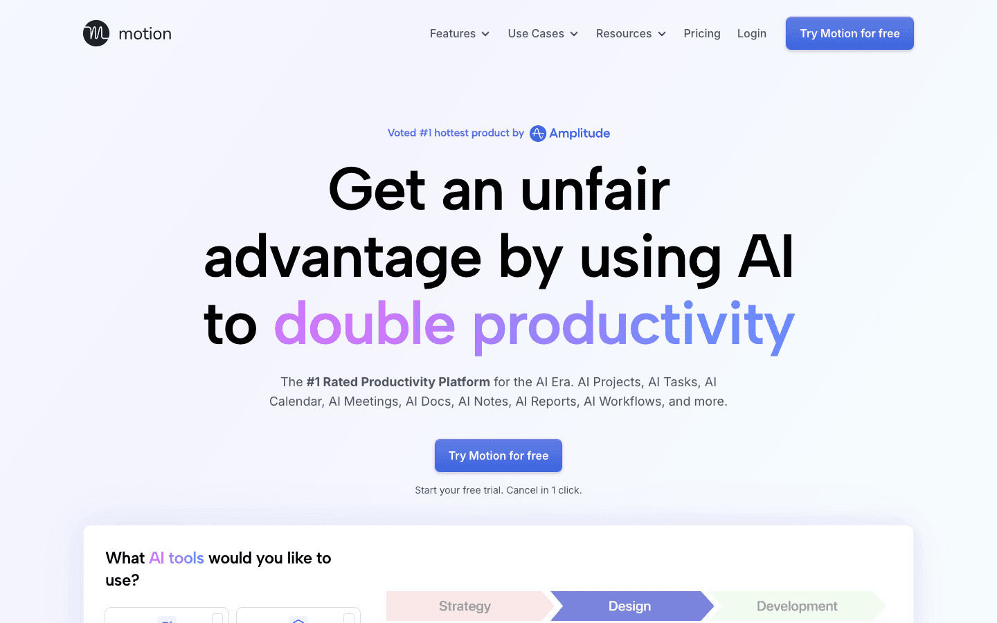 Motion AI scheduling and task management