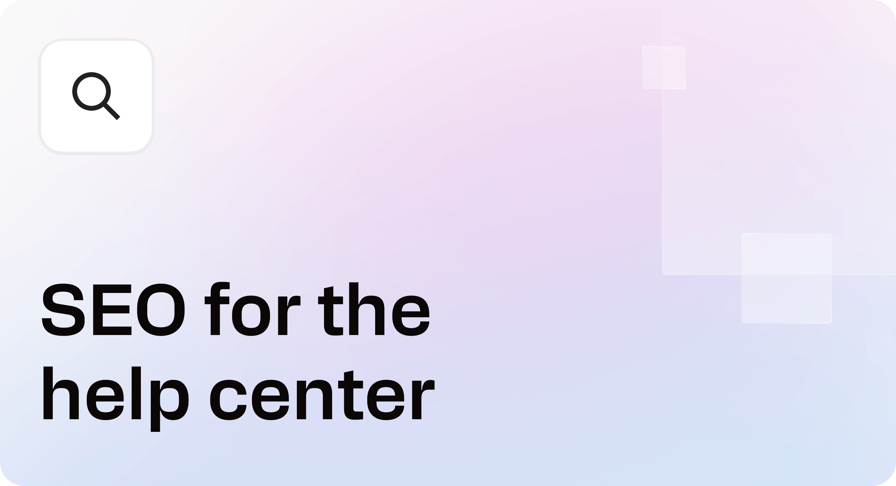 Cover image for ‘SEO for the help center,’ introducing an audit, fix, ship, track workflow for improving help center search performance.