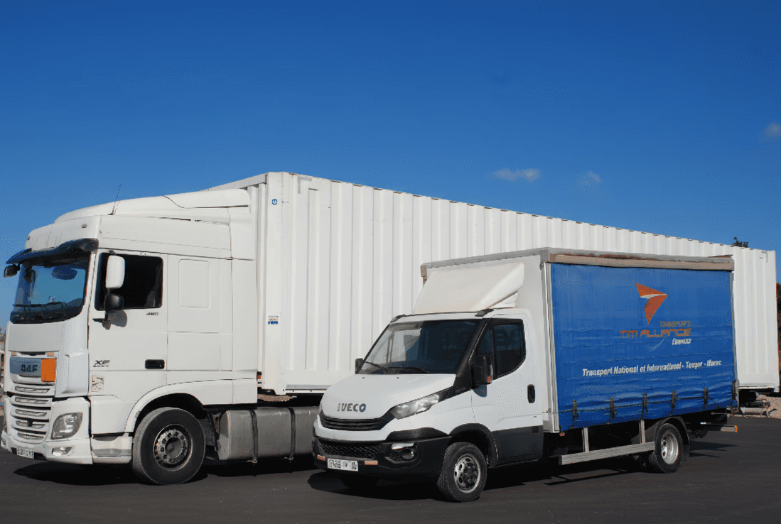 Truck on motion entering a bridge