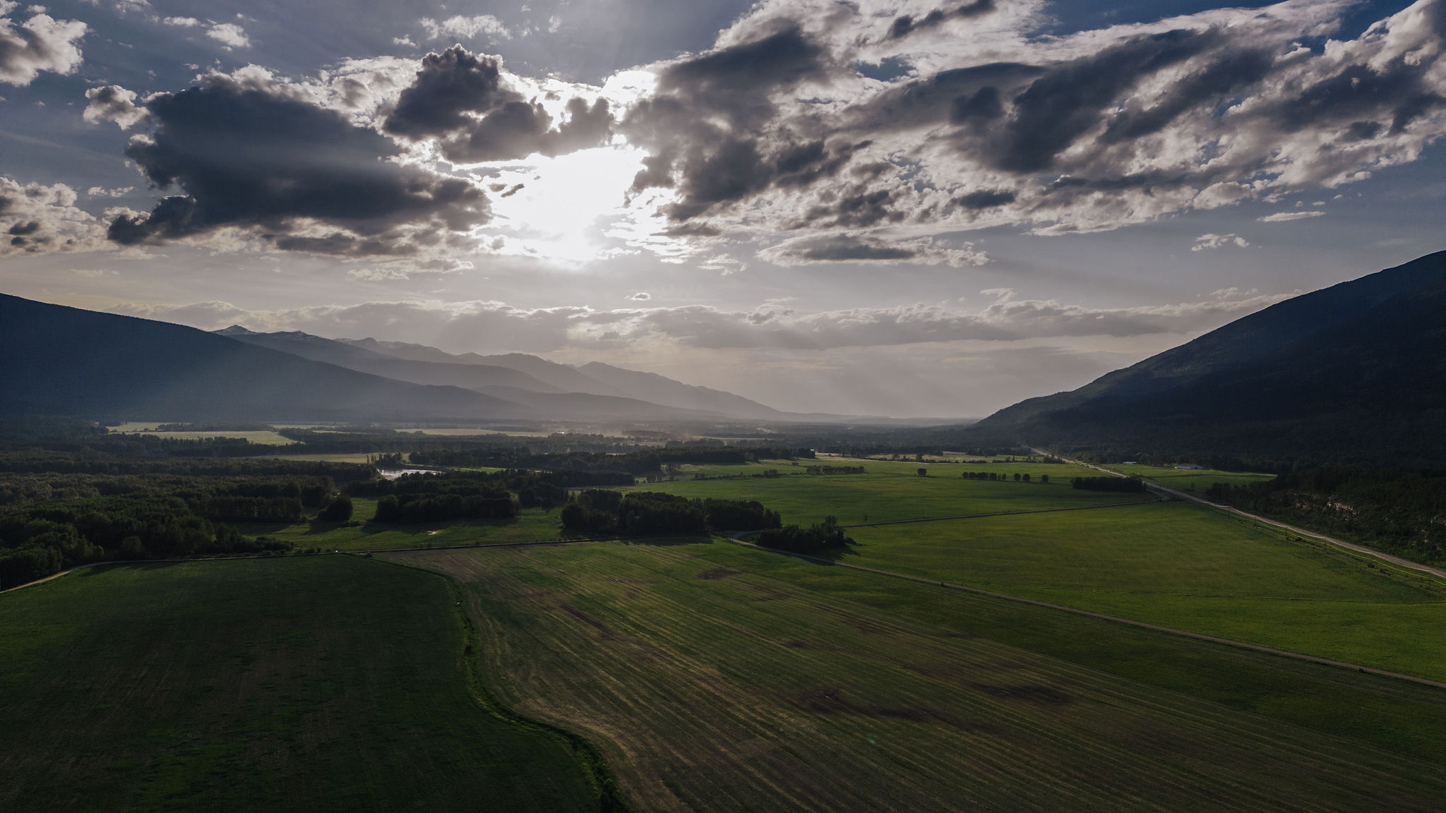 River passing through Prince George on a fall evening