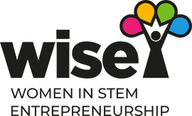 Wise, Women in stem entrepreneurship logo.