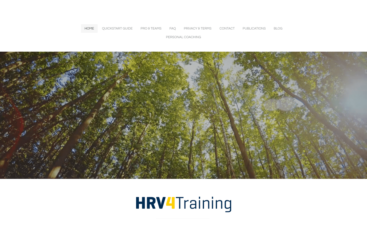 HRV4Training website