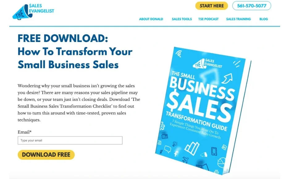 An example of an ebook lead magnet by a sales company