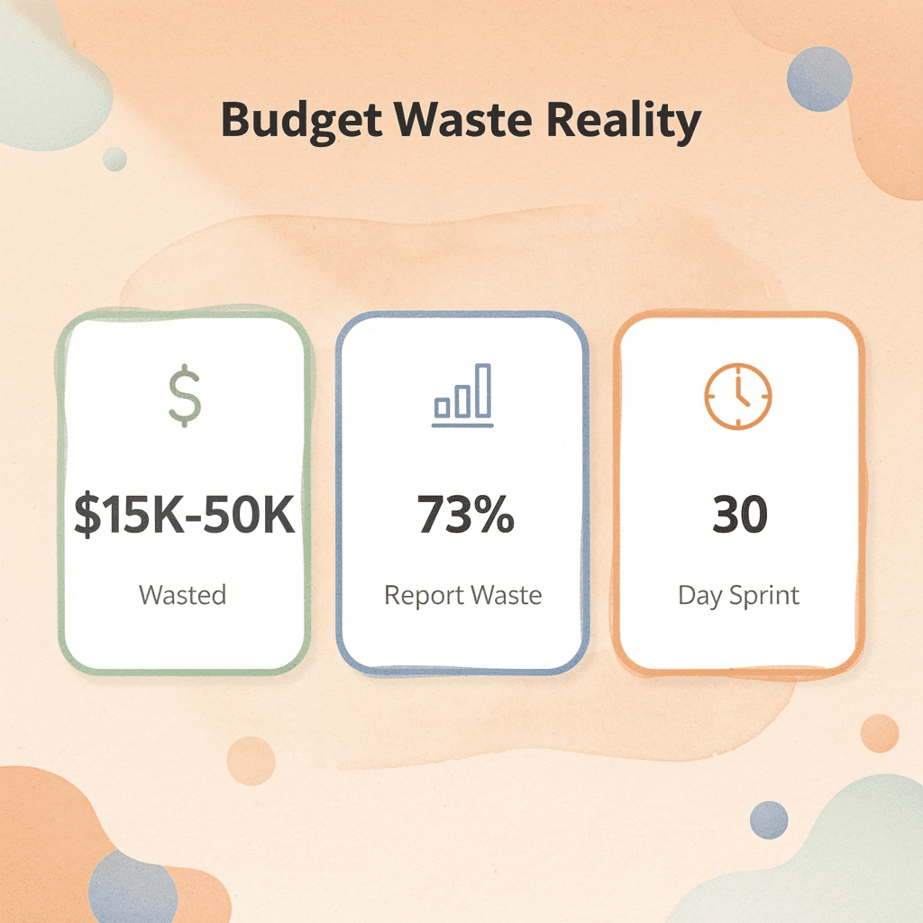Statistics showing SEO agency budget waste and validation timeline