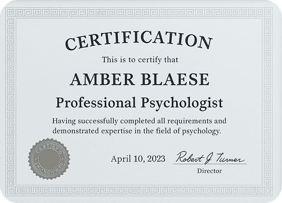 Psychologist Certificate
