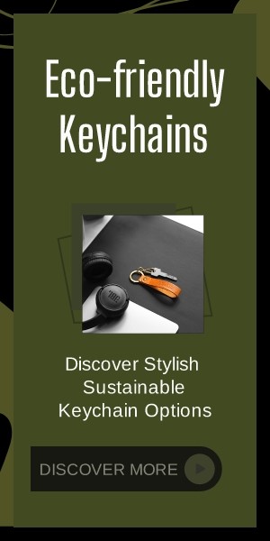 Keychain banner in English by AI design tool