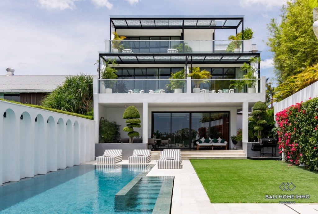 Private villa bedroom terrace with a lap pool in Uluwatu, curated for high-end real estate listings.