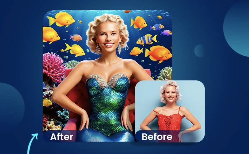 AI example photobooth, before and after