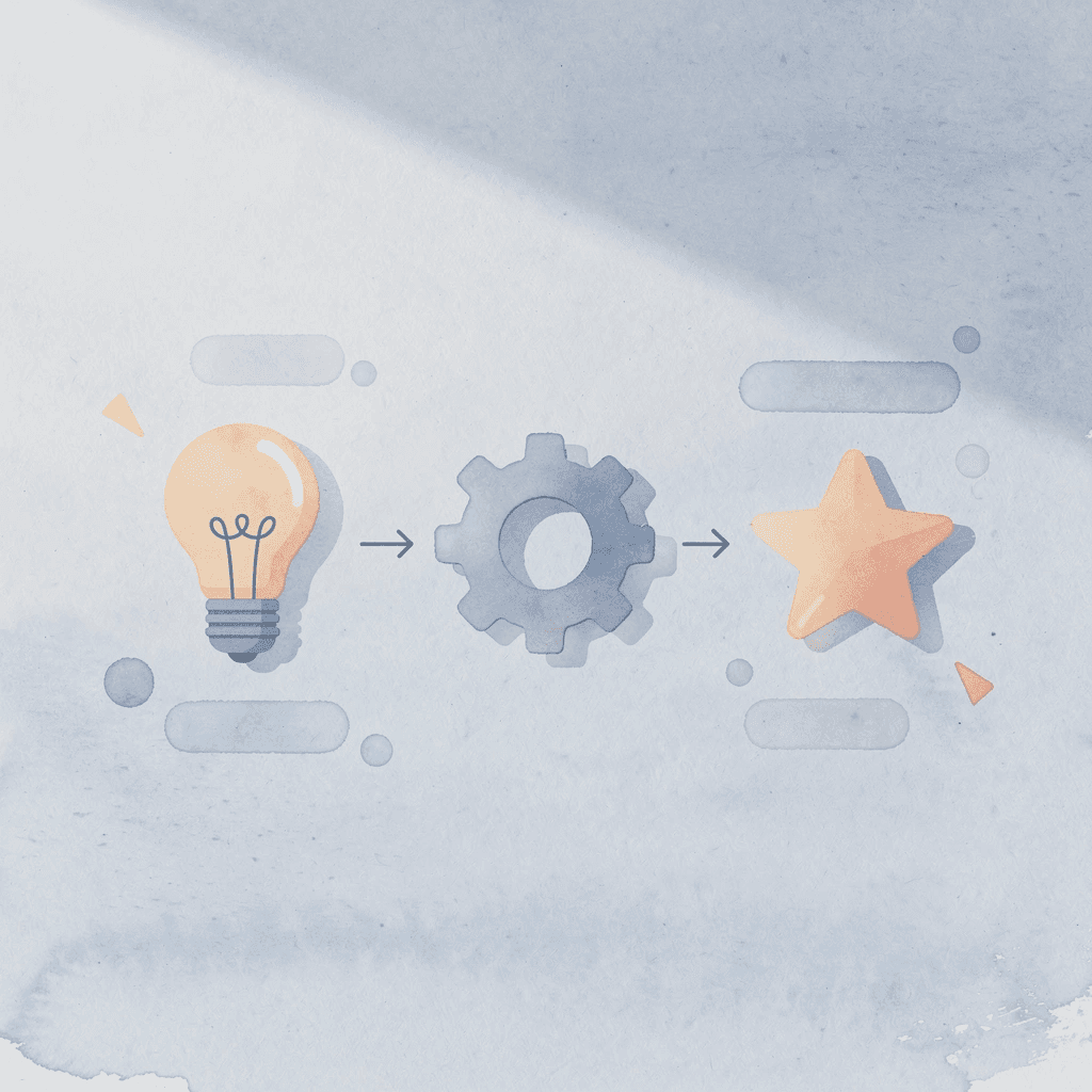 Three icons representing high contrast, clean lines, and strategic color placement
