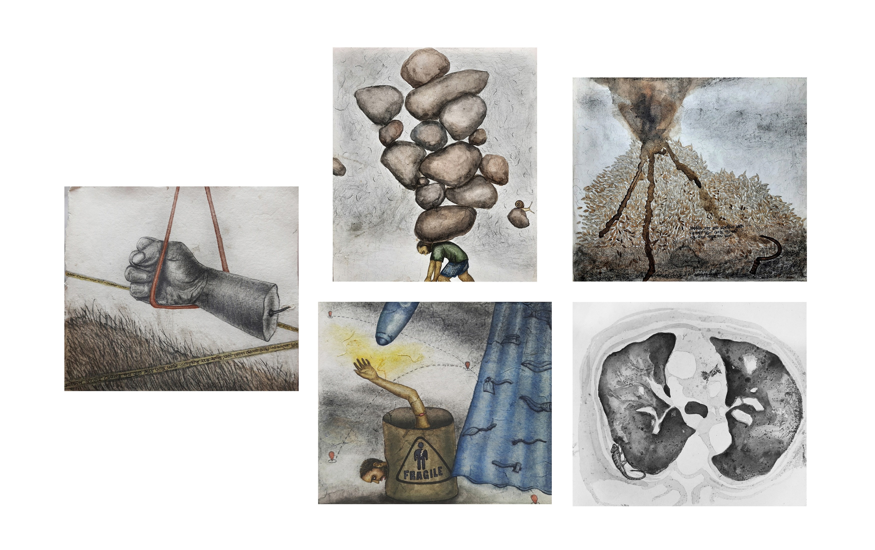 herd of sheep on road painting