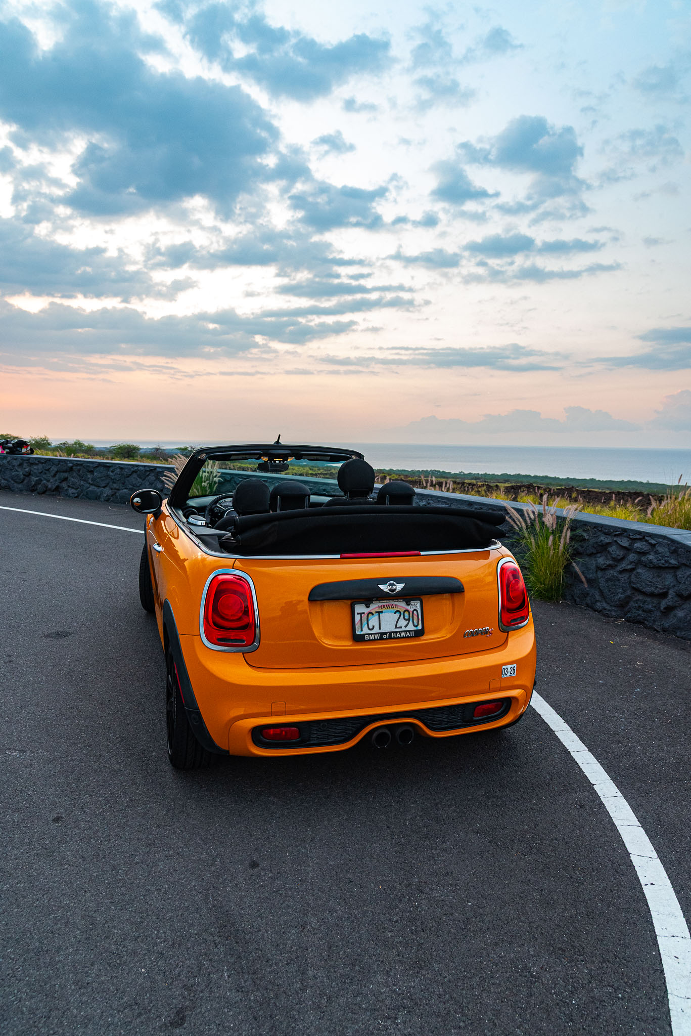 Orange Mini Cooper S For Rent In Kona Big Island Hawaii