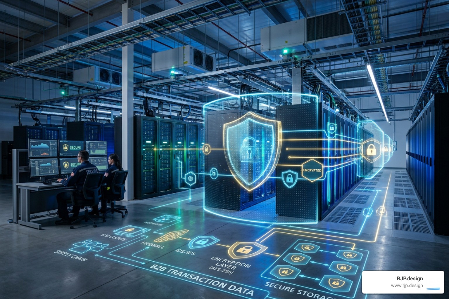 Secure cloud infrastructure protecting B2B transaction data