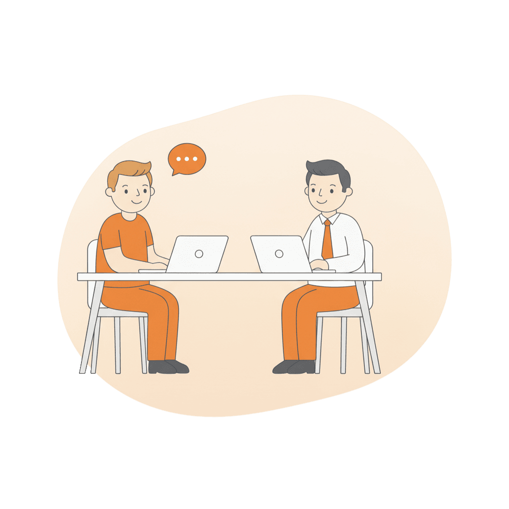 a woman shaking hands with another woman sitting at a table