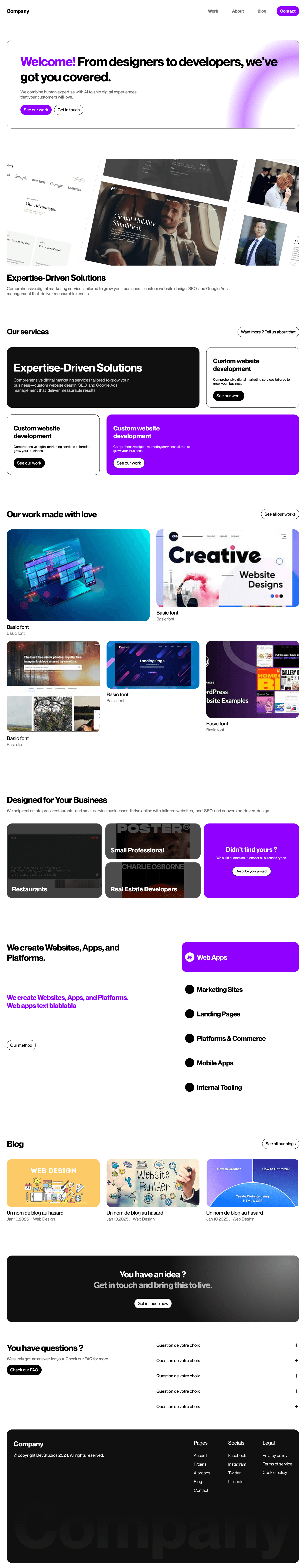 Projet UX/UI et web design moderne réalisé avec Figma, présentant une interface claire, interactive et centrée sur l’expérience utilisateur.