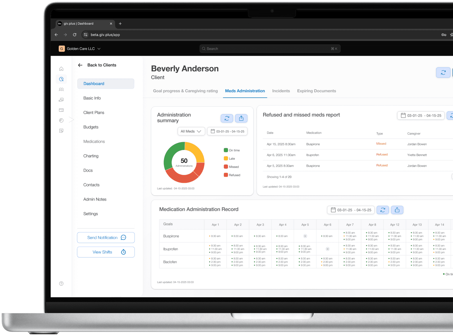 eMAR homepage on computer.