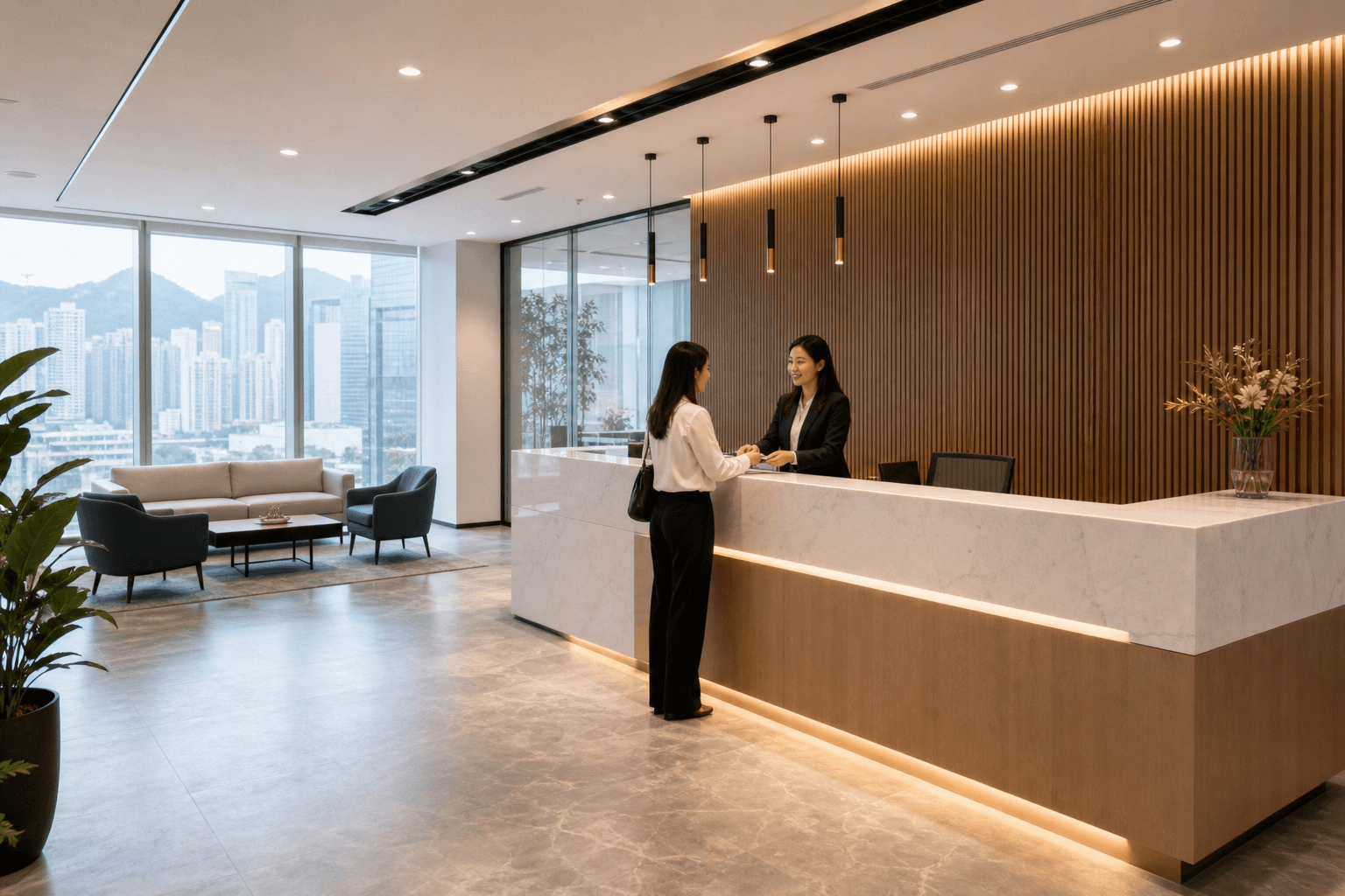 接待處傢私現貨辦公室傢俬服務範例｜reception furniture service example for Hong Kong office furniture planning