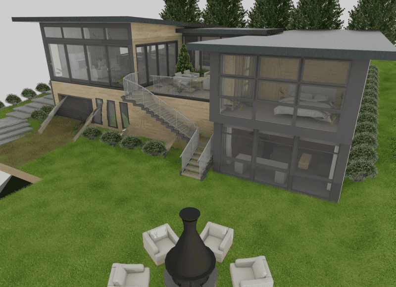 white and black house near green grass field during daytime