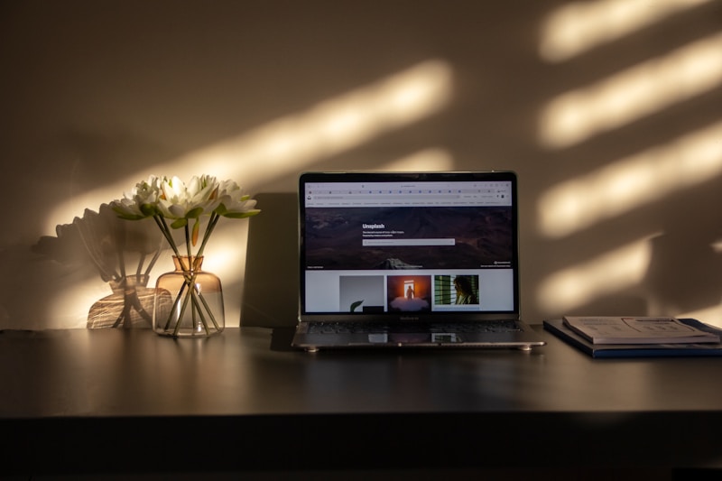 Laptop showing a modern website design