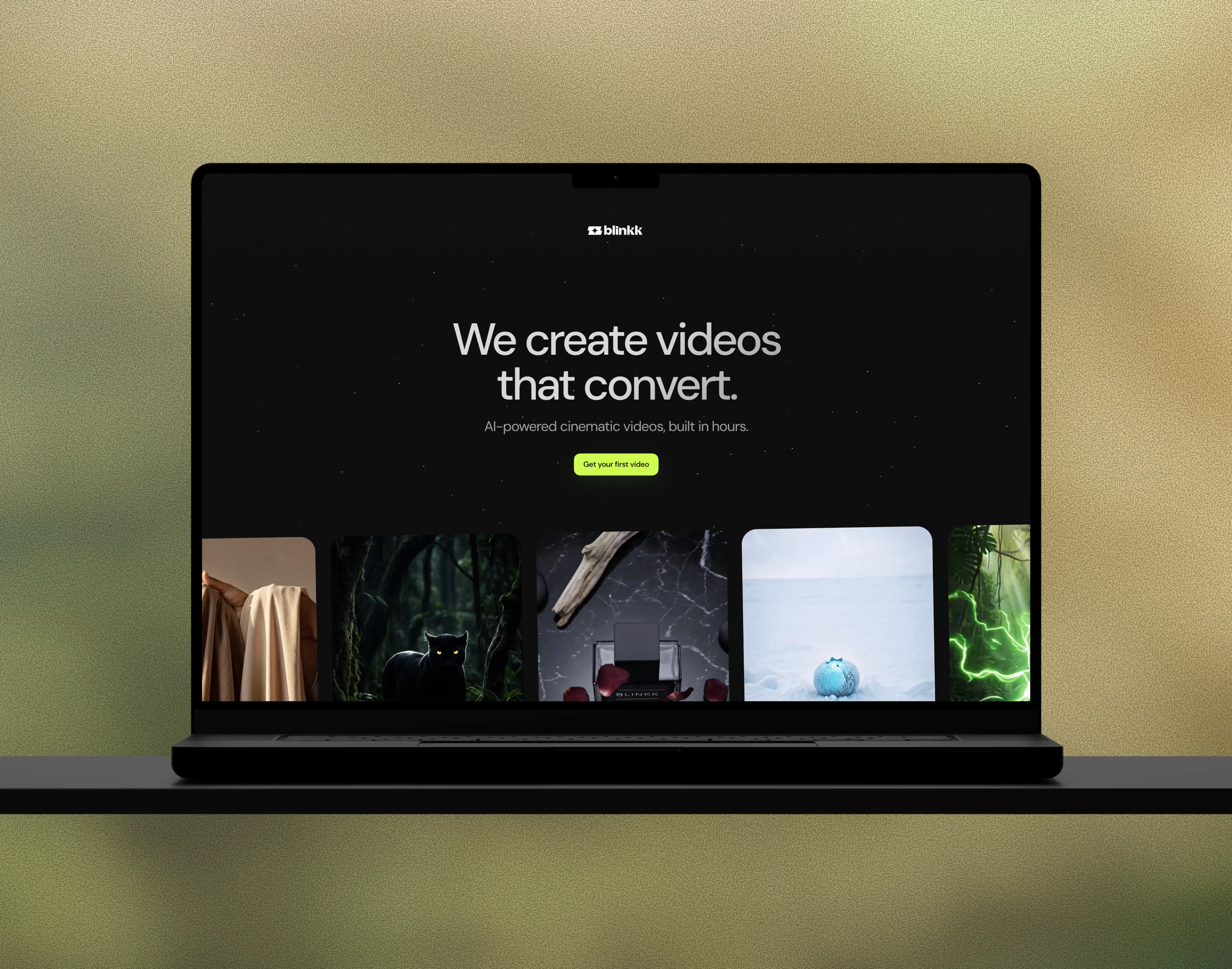 Built Blinkk, an AI video agency website, from concept to live launch