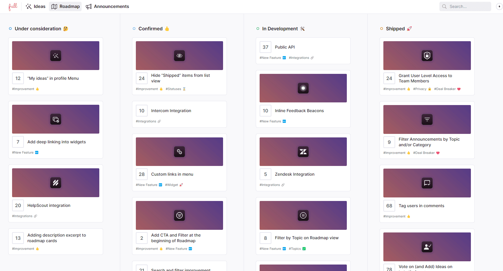 frill roadmap example