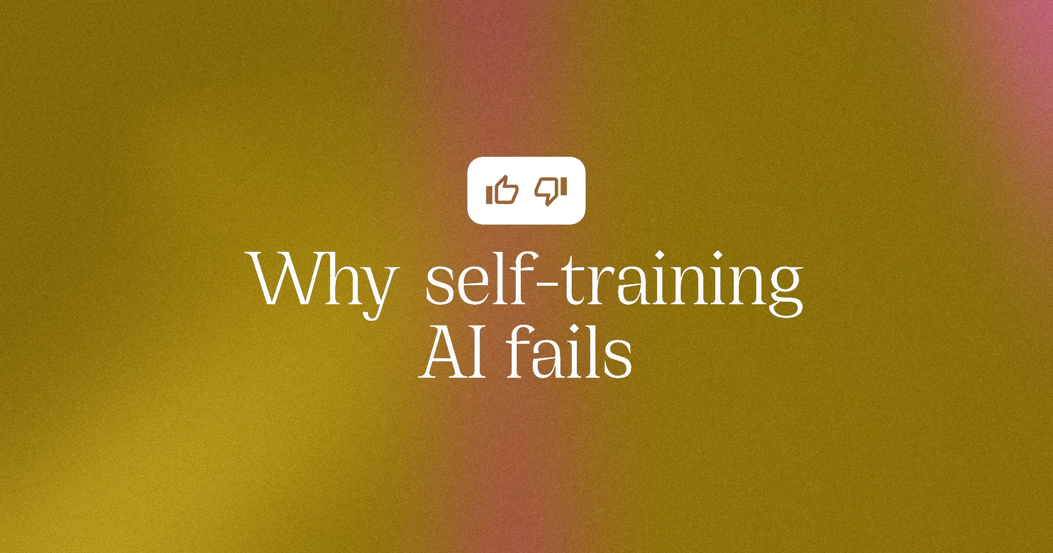 Why self-training AI fails