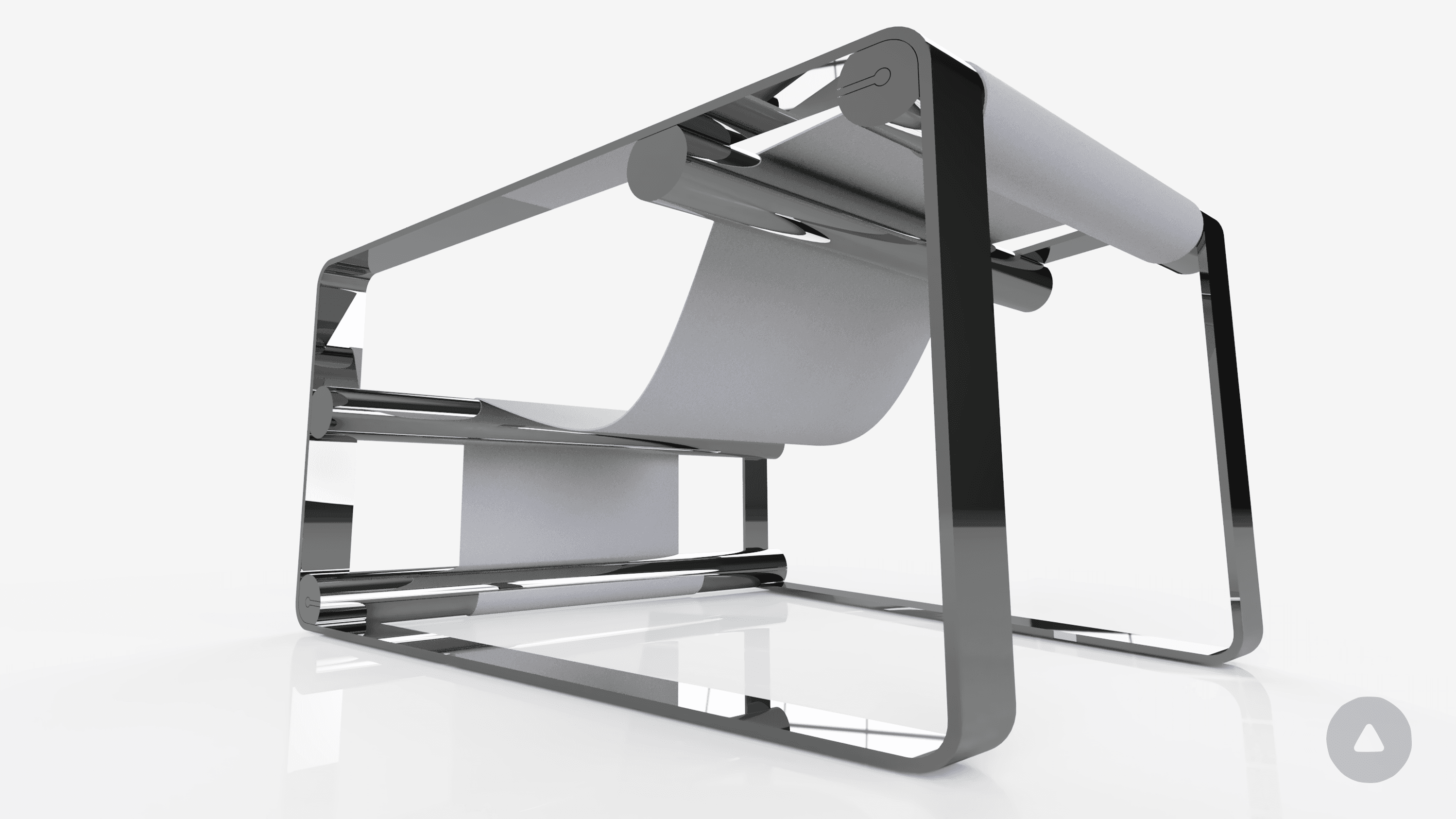 a chair made out of wooden strips on a white background