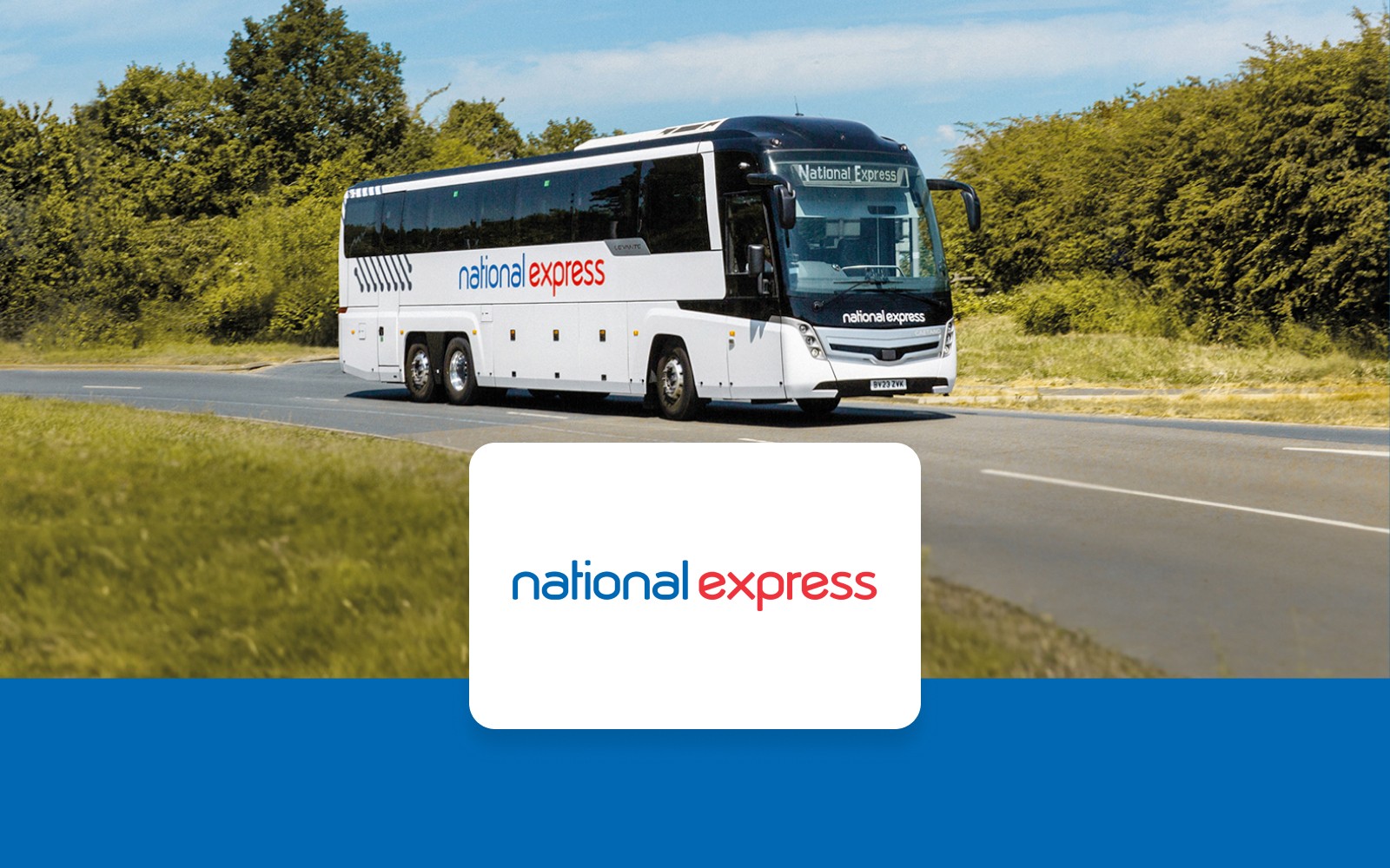National Express Bus travelling towards Stansted Airport