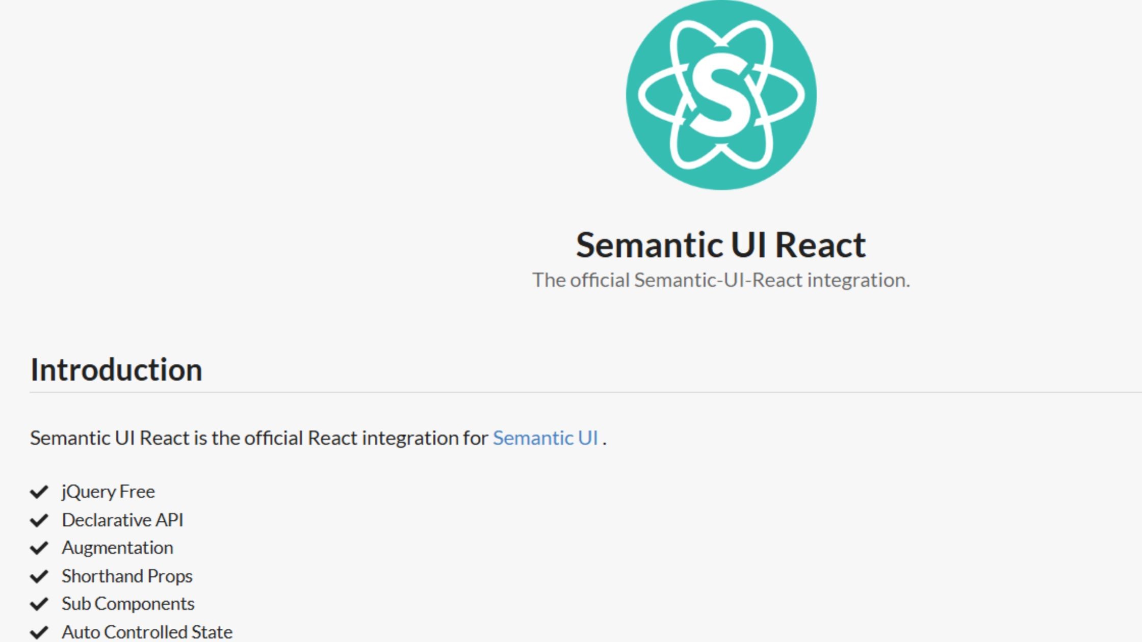 Semantic UI React landing page hero section
