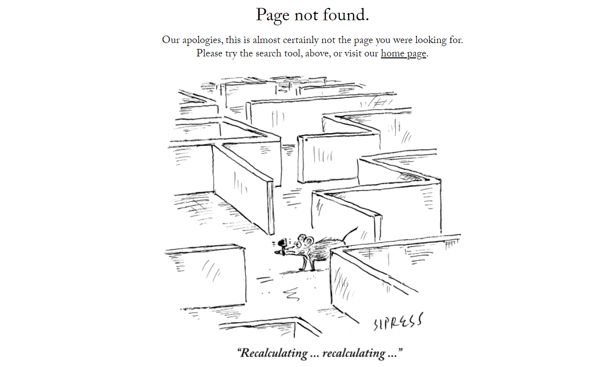 New Yorker’s 404 Error Page