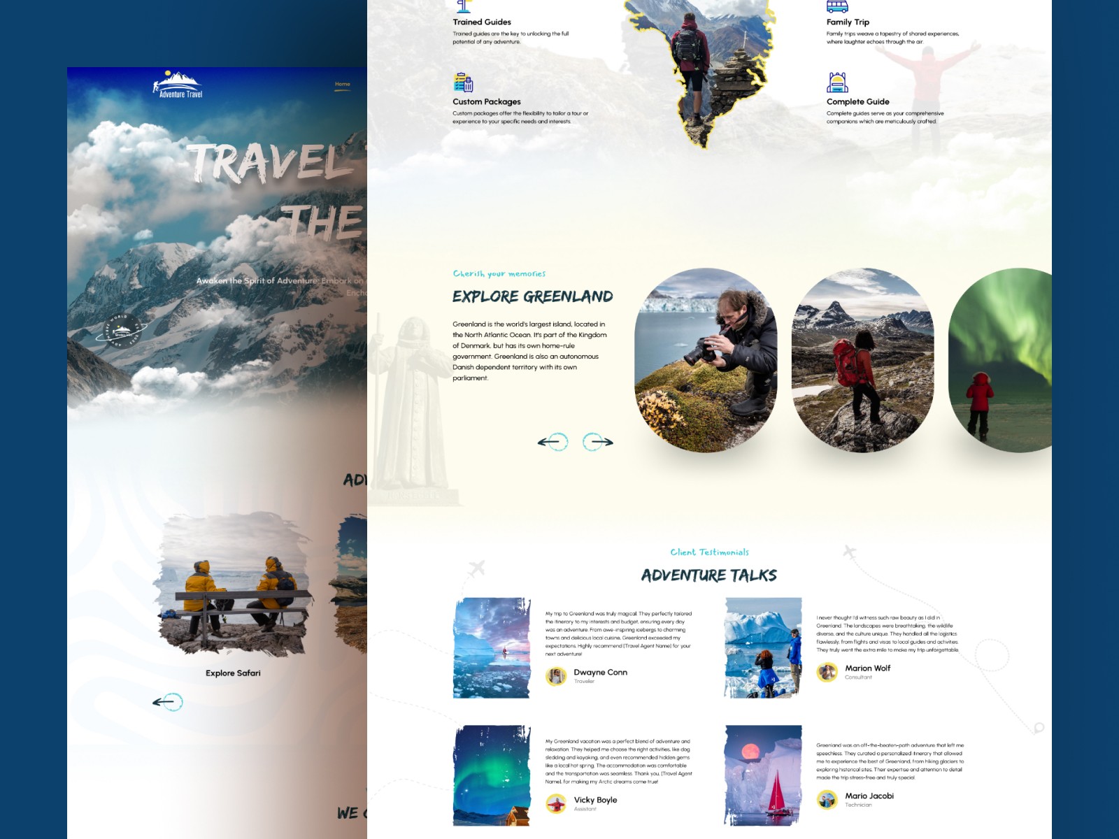 A home page of the desserts shop website