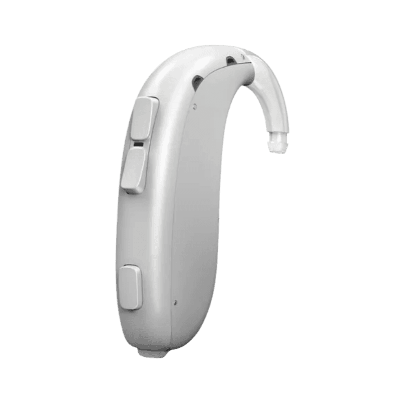 Oticon Xceed 1 UP, appareil auditif contour d’oreille puissant à pile 675, conçu pour les pertes auditives sévères à profondes. À essayer gratuitement pendant 30 jours chez Audio Pour Tous.