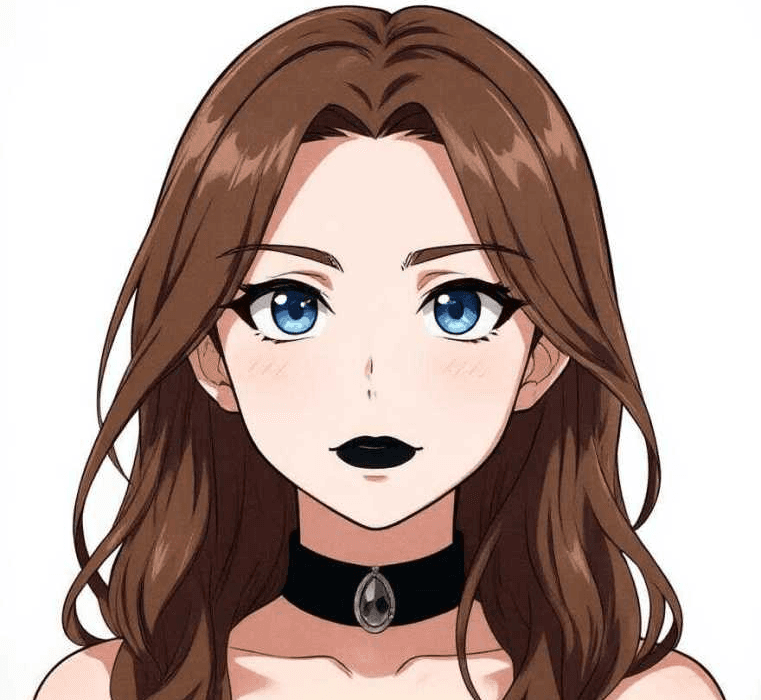 AI goth girl anime picture