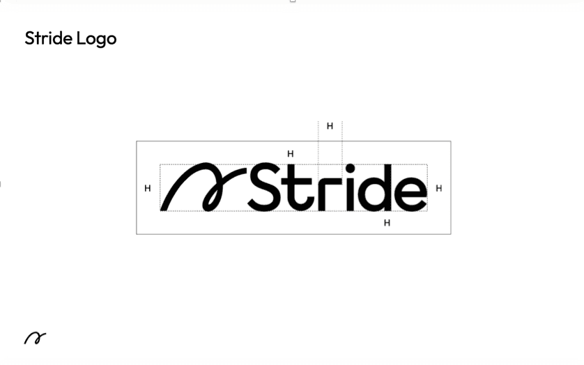 Stride logo - technical view